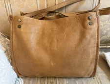 NWT Genuine American Leather Co Lenox Triple Entry Cafe Latte Leather Satchel