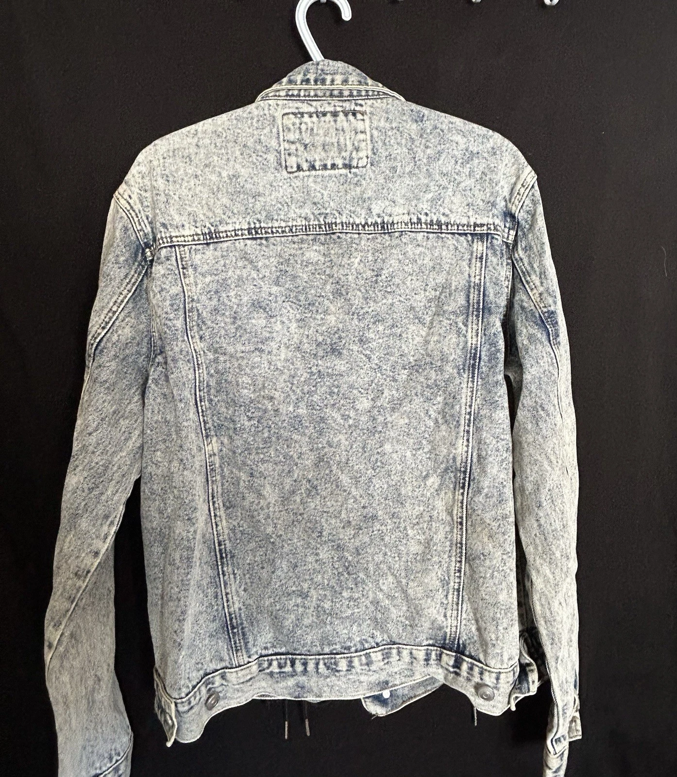 Forever 21 men’s  Blue Denim Jacket Lace-Up Sides Button Front Pockets  image 8