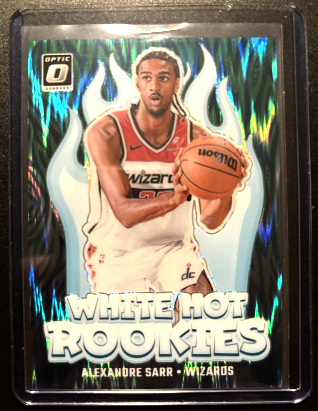 2024-25 Panini Donruss Optic - White Hot Rookies Alexandre Sarr #14 Green 34/149