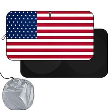 Windshield Sun Shade Original American Flag USA Patriotic Design - Folding Ca...