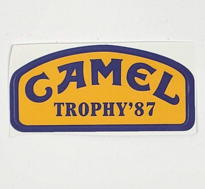 Camel Trophy '87 Land Rover Racing Aufkleber Vinyl Sticker 6 x 3 cm gelb