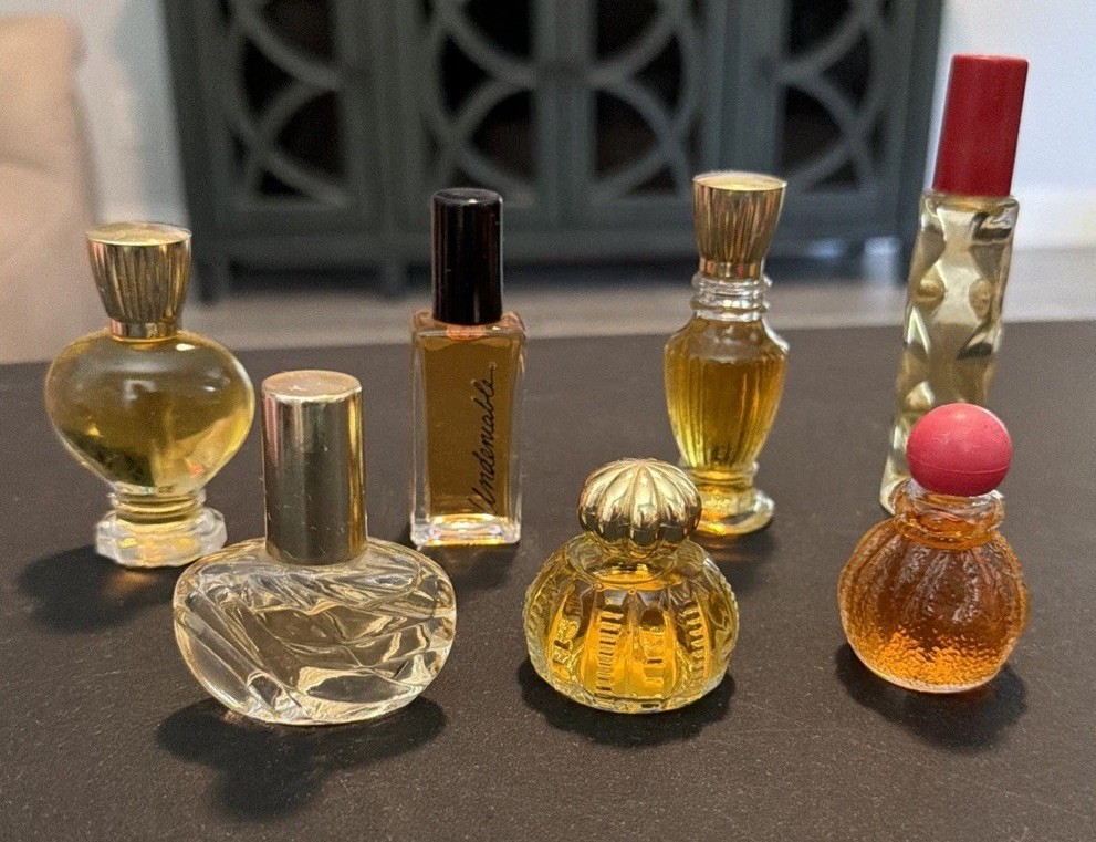 Vintage Lot of Collectible Mini Avon Perfume Bottles *ALL NEW FULL* LOT OF 7