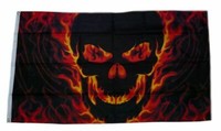 Flagge / Fahne Totenkopf Feuer Skull Hissflagge 90 X 150 Cm