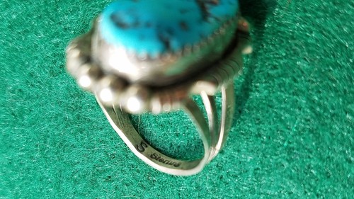 ANILLO DE QUESO SARAH DE COLECCIÓN TURQUESA ESTERLINA NATIVA DEL SUROESTE Talla 5.25 - Imagen 3 de 5