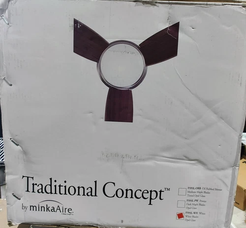 Minka Aire Traditional Concept F593L-WH  44" LED Flush Ceiling Fan WHITE New - Picture 3 of 9