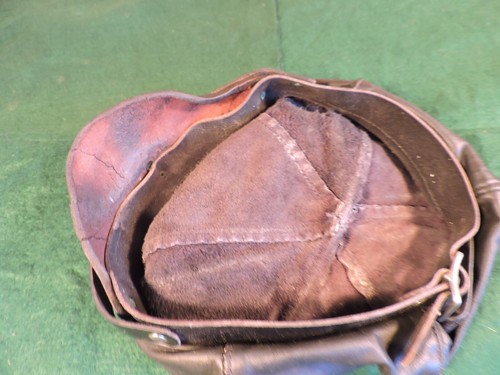 Seltene antike 30er Jahre Harley Davidson Leder Motorrad Kappe mit Harley Logo - Bild 5 von 7