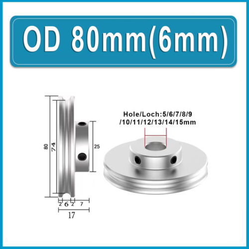 Alu PU Einzelner Rillenriemenscheibe Antriebs Riemenscheibe Ø20-80mm Loch 5-15mm - Bild 211 von 232