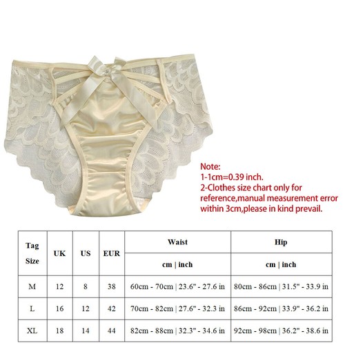 Damen Slips Aus Seidensatin Atmungsaktiv Mit Schleife Unterwäsche Dessous æ - Bild 2 von 28