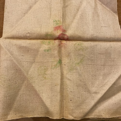 BLUENOSE HOOKED RUG PATTERN #2047 MULTI FLORAL BURLAP 24X36 USA 1940’s - Picture 6 of 7