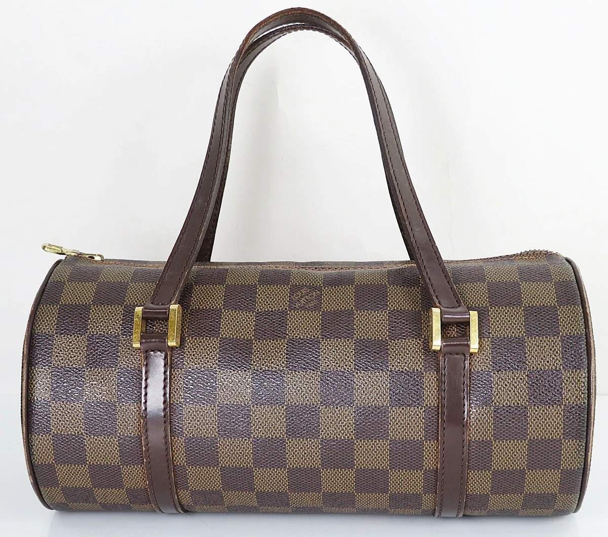 Louis Vuitton Papillon 30 Damier Ebene Barrel Brown Coated Canvas