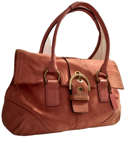 Coach Signature Brown Canvas Suede Hobo Shoulder Bag | eBay
