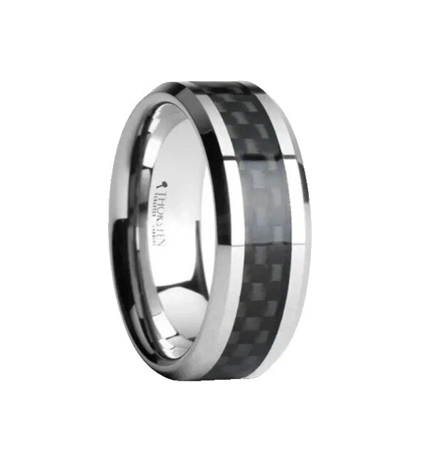 Anillos de Tungsteno Negro Anillo para hombre 11.5