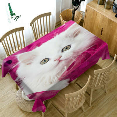 Milk Cat Mat 3D Tablecloth Table cover Cloth Rectangle Wedding Party Banquet