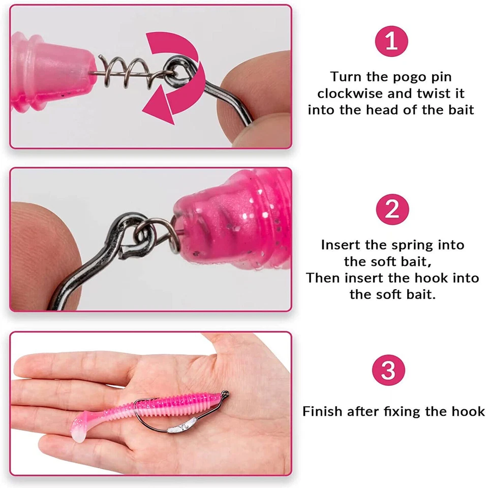 Ganchos de pesca para pesca de lubina 30 piezas EWG gancho de gusano desplazado ganchos de plataforma Texas  Foto 4 de 4