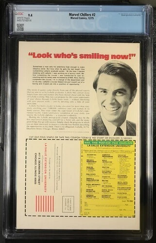 Marvel Chillers #2 CGC 9.4 Modred the Mystic App Giacoia & Buckler Cover 1975 - Image 2 of 3