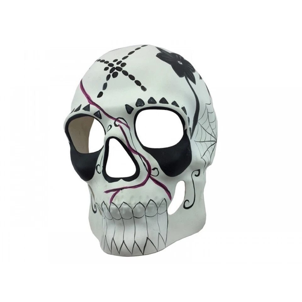 Day of the Dead Full Face White Skull Head Halloween Costume Masquerade Mask - Image 3 of 3