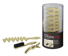BabylissPRO Barberology Gold Trio Mix Bucket - Brushes, Styling Combs & Clips 