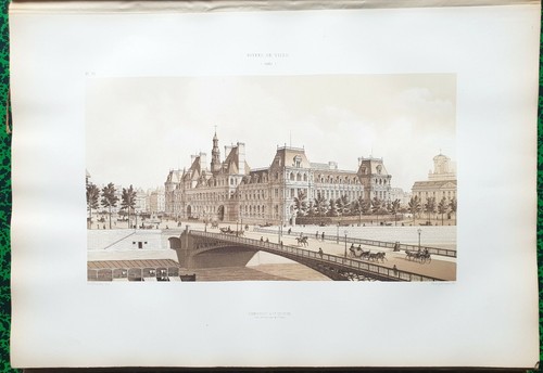 Paris IV ème - Hôtel de Ville (1883) - Hoffbauer Superbe Lithographie 45x30 1885 - Foto 1 di 2
