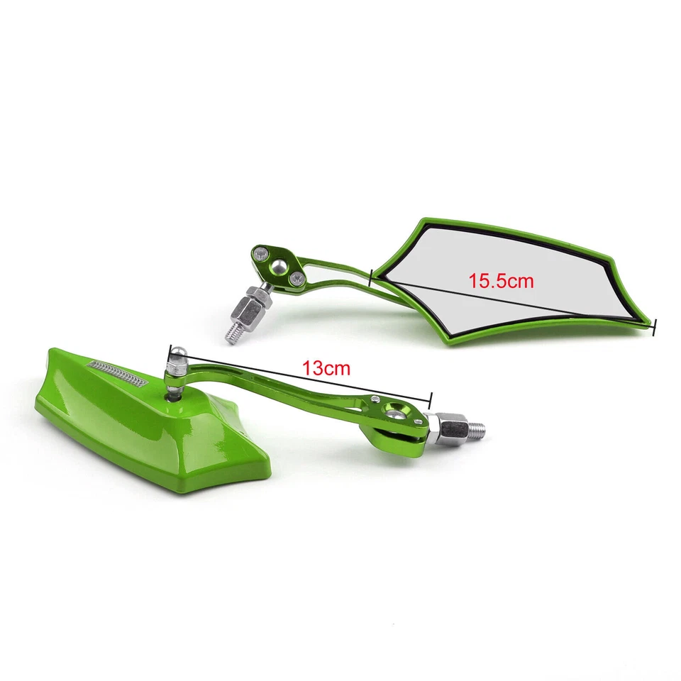 Espejos retrovisores para motocicletas Chopper Cruiser Street Dirt Bike 8 mm 10 mm verde #3 Foto 3 de 4