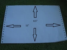 Continuous / Tractor Feed Dot Matrix Printer Paper  8 1/2"  x 11" (100 sheets)