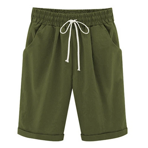 Womens Solid Beach Bermuda Capri Shorts Loose Casual Summer Crop Pants Trousers - Bild 9 von 29