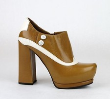  1150 New Authentic Bottega Veneta Leather Platform Heel Boot Brown 331387 8712
