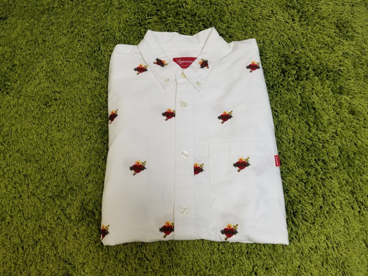 Supreme F/W 2017 Sacred Hearts Oxford Shirt (White) Size M Box 