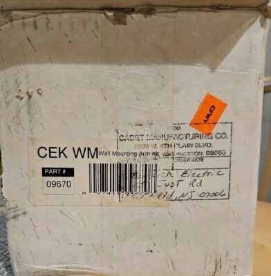 New White Cadet CEKWM (09670) Wall Mounting Arm Kit Hanger W/ Bolt Screw Heater