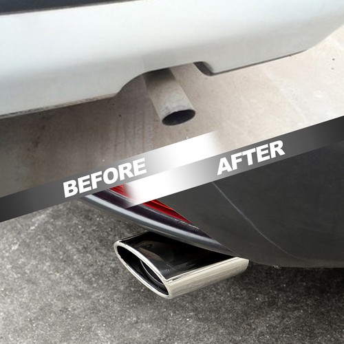 Auto Car Stainless Steel Rear Exhaust Pipe Tail Muffler Tip Round Accessories - Foto 7 di 12