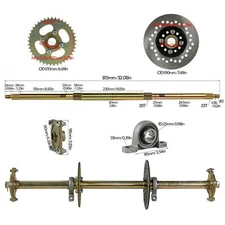 32" Live Axle Wheel Hub Kit 428 Sprocket Rotor for ATV Go Kart Quad Trike Buggy