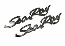 2x Gloss Sea Ray Searay SCRIPT Emblem Badge Boat Logo NEW & GENUINE Nameplate