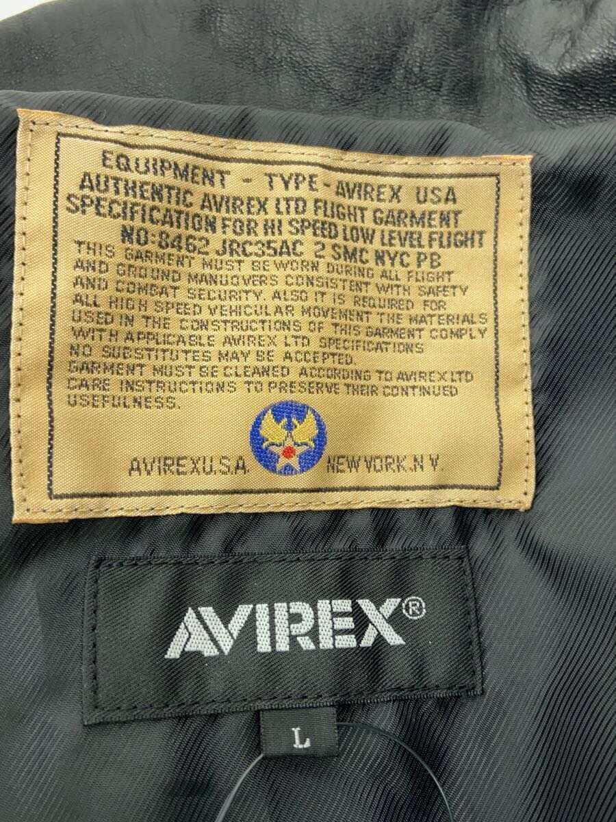 AVIREX SHEEP STAND L-2 NAS MIAMI Leather Jacket L Black 783 AVIREX SHEEP STAND L-2 NAS MIAMI Leather Jacket L Black 783
