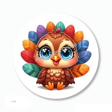 Cute Thanksgiving Turkey Holiday Scrapbook Stickers Favors Envelope Seals