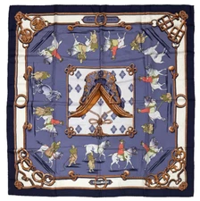 HERMES Scarf Equitation Japonaise Exquisite 90cm RARE Carre Foulard