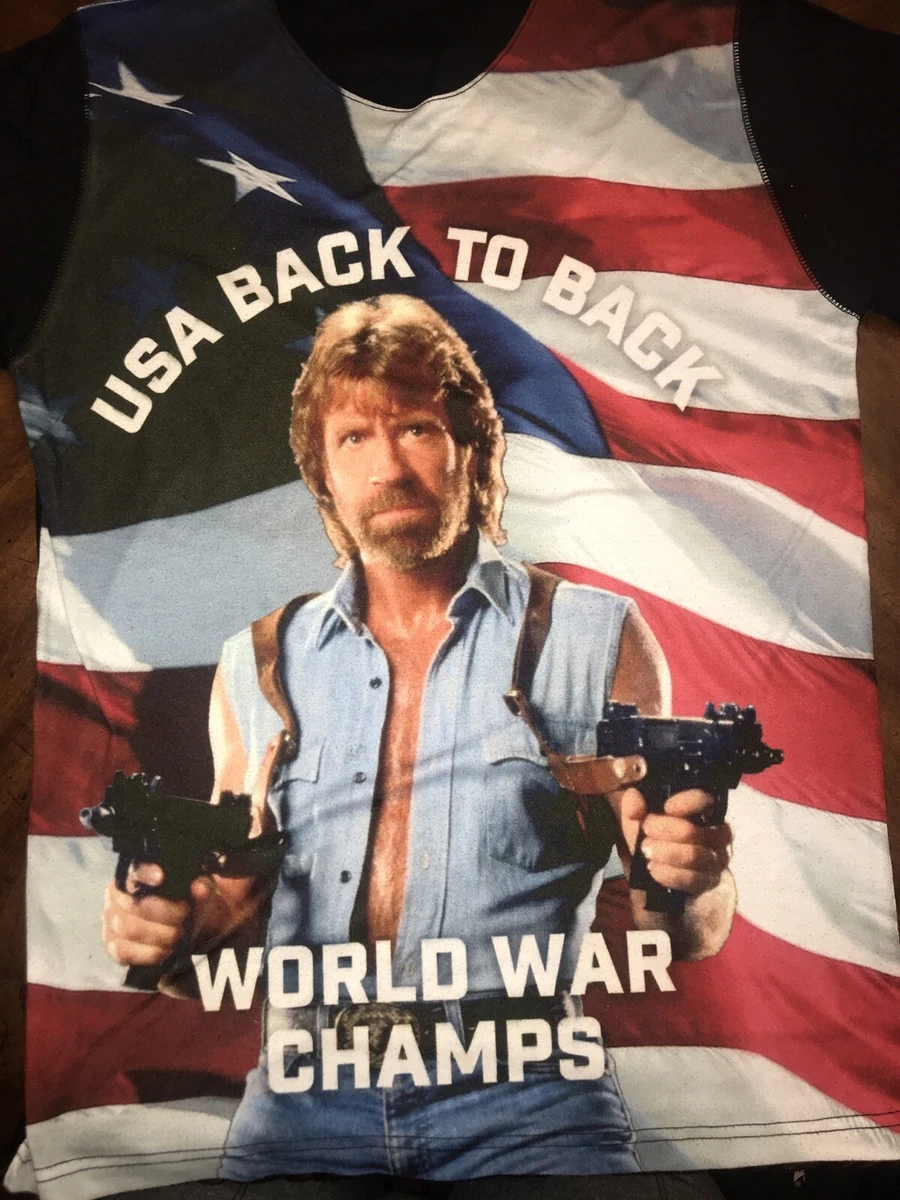 CHUCK NORRIS 80 s KARATE BADASS T Shirt Men s MEDIUM 100 Polyster