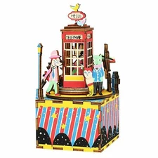 Hands Craft DIY Puzzle Music Box AM401 Phone Booth 71 pcs