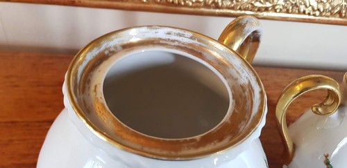 Carl Tielsch Altwasser Silesia C1931 Hand Painted Porcelain Teapot & Cream jug - Picture 11 of 18