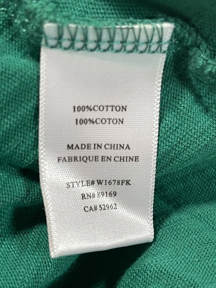 Generra Womens Green Cotton Embellished Sequined Short Sleeve Top Small - Image 4 of 4