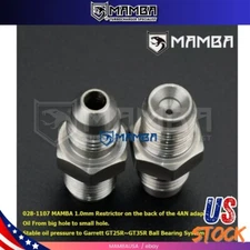 SUS304 4AN Turbo Oil Feed Adapter Fitting / Garrett BB GT3582R GTX3582R US