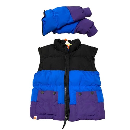 Lego T& Target Puffer Jacket 4T Purple Blue Removable Reversible Sleeve Pockets - Picture 5 of 10