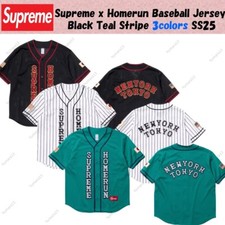 Supreme x Homerun Baseball Jersey Black Teal Stripe 3colors SS25