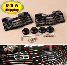 Black Finned Slotted Covers Spark Plug-Head For Harley Road King Classic FLHTC