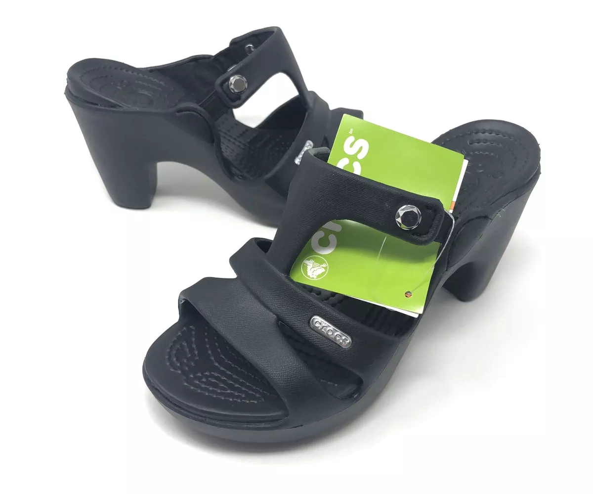 Crocs Cyprus V Heels womens Sizes 11 Black NEW