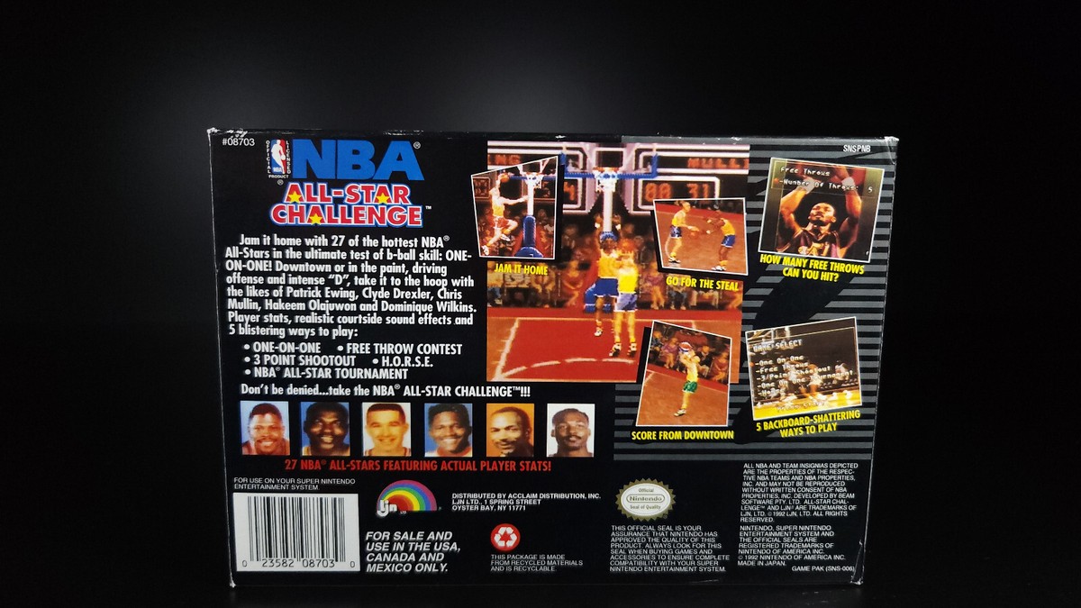 NBA All-Star Challenge | Super Nintendo | SNES | Original | Box | eBay