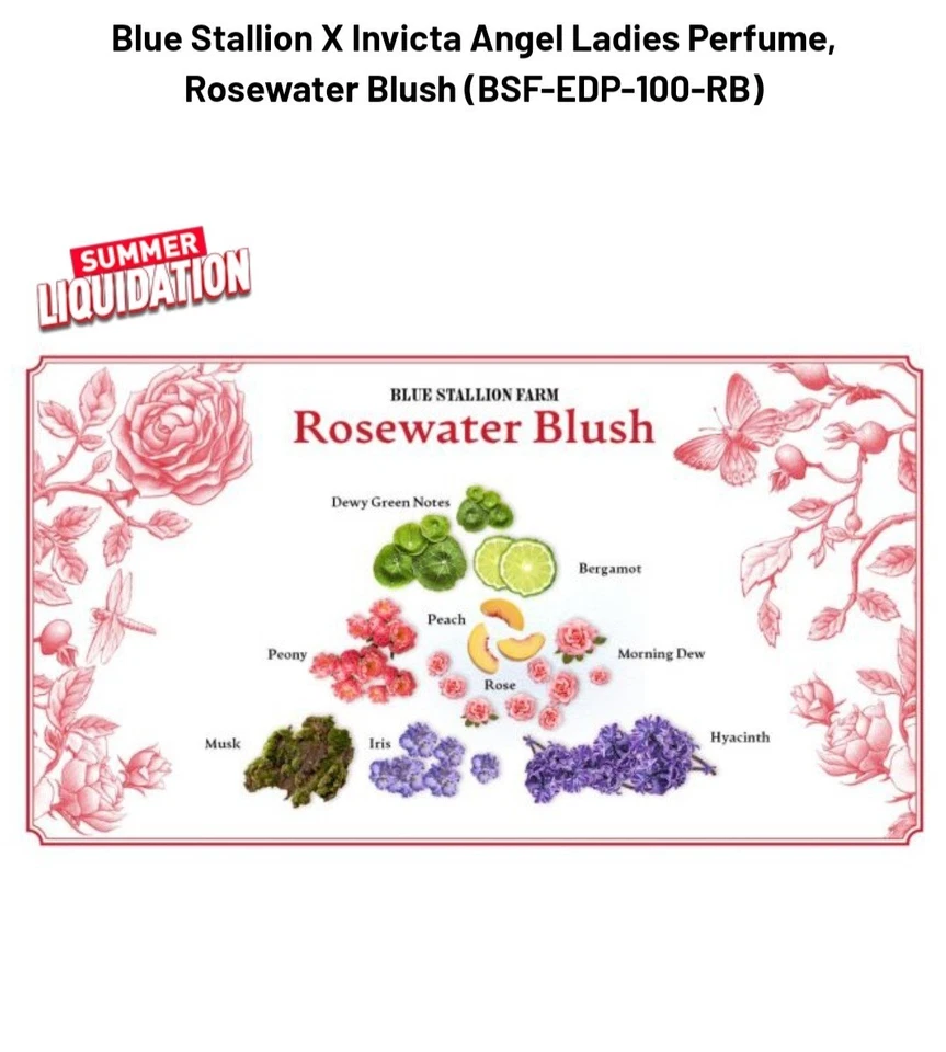 perfumes femininos Blue Stallion X Invicta Angel perfume feminino blush de água de rosa - Imagem 3 de 3