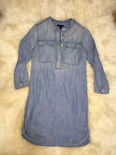 NWT J Crew Drapey Chambray Shirtdress Denim Dress Size XXS B9841 $98