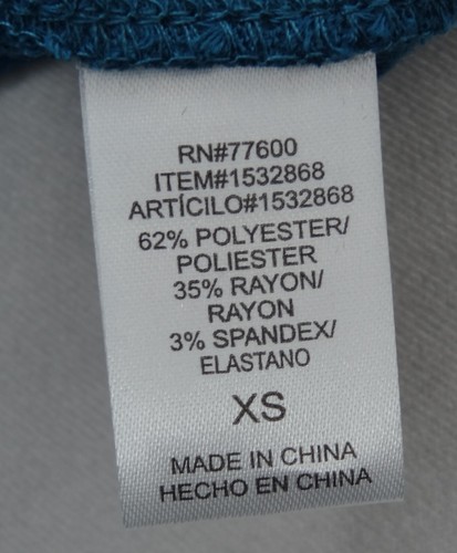 Chaser Waffle Hoodie Pullover Teal Blue Long Sleeve Thermal Knit Women's Size XS - Picture 17 of 20
