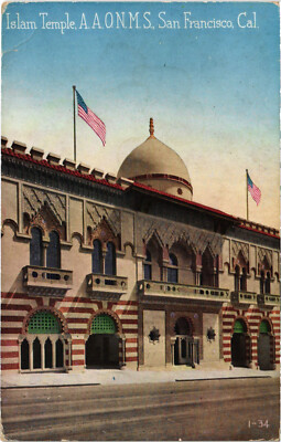 PC FREEMASONRY, MASONIC TEMPLE, SAN FRANCISCO, CA, Vintage Postcard (b57162)