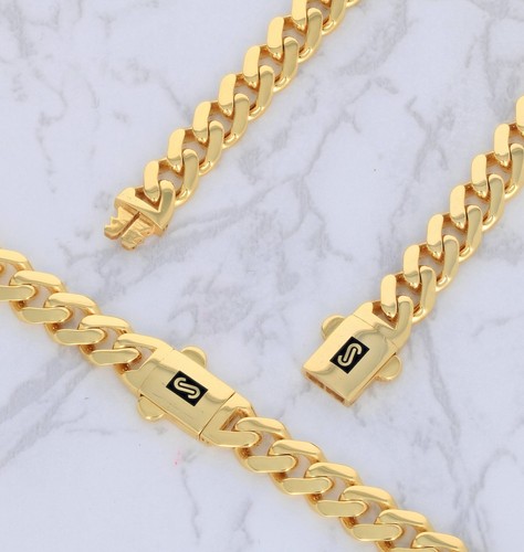 14k Yellow Gold Royal Monaco Miami Cuban Link 6mm Chain Mens Curb Necklace 22" - Picture 7 of 11