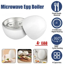 Microwave Egg Boiler Cooker 4 Eggs Pod Detaches Shell Steamer Kitchen Cook Tool